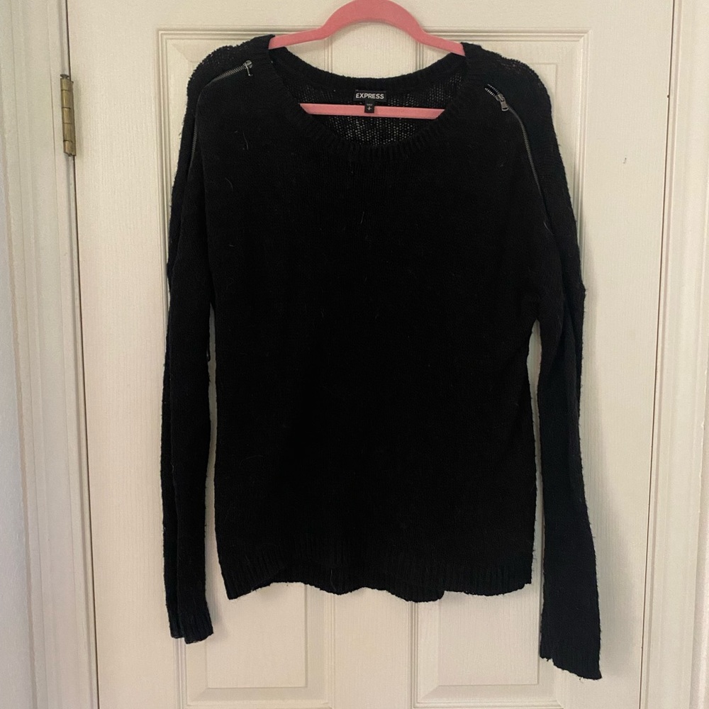Express Black Zipper Sweater